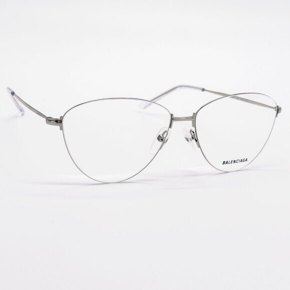 NEW BALENCIAGA EYEGLASSES BB0034O 002 CAT EYE SILVER WOMEN EYEWEAR BALENCIAGA - Picture 4 of 9